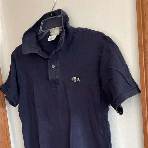 LACOSTE Navy Polo Button Down Short Sleeve Shirt Small - Picture 6 of 16